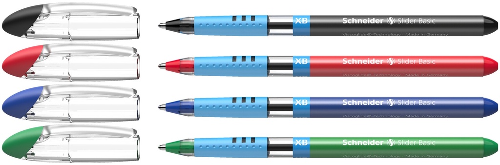 Stylo à bille Schneider Slider XB (assortiment de 4 couleurs basic)