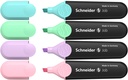 Surligneurs Schneider Job Pastel, assortiment 4 couleurs