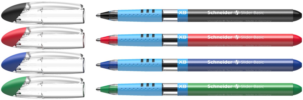 Stylo à bille Schneider Slider XB (assortiment de 4 couleurs basic)