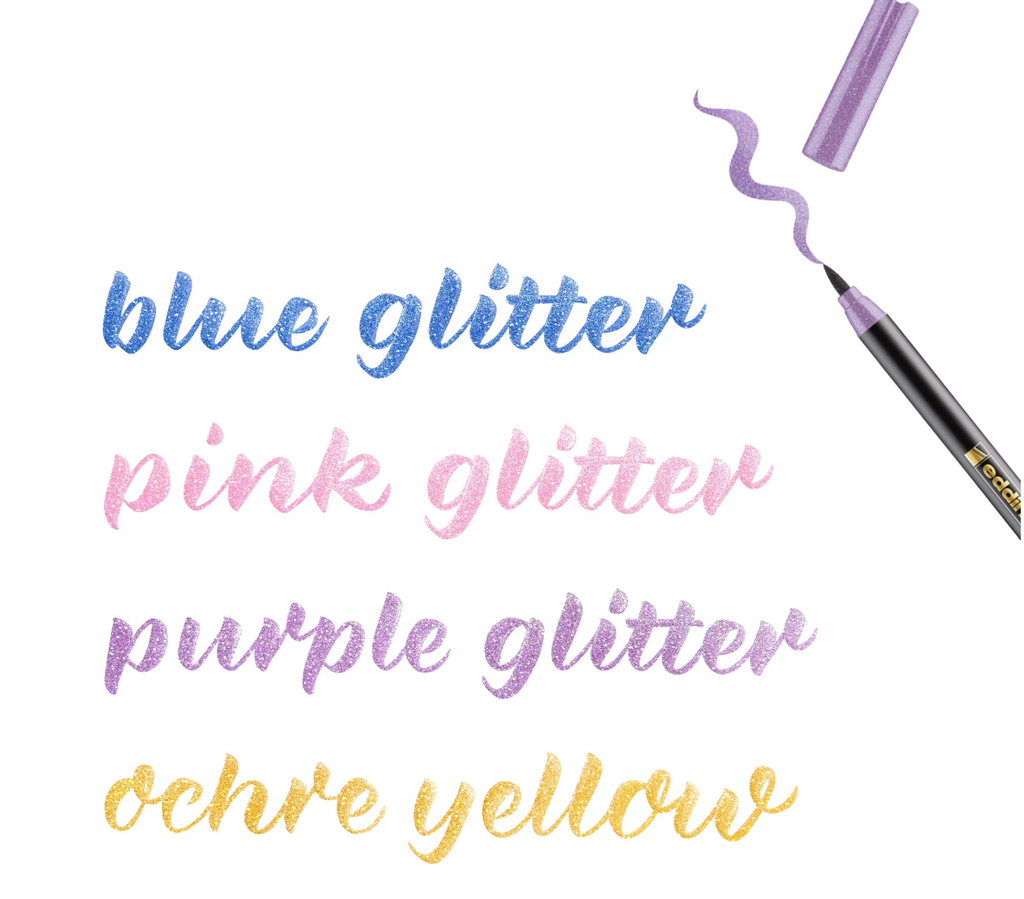 Feutres edding 1340 Pailletées assortiment de 4 couleurs