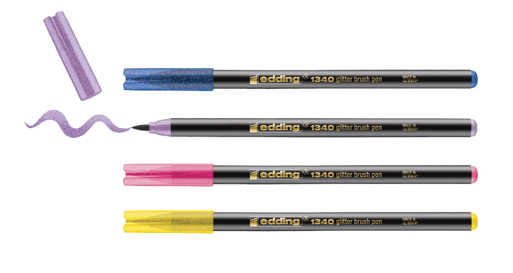 Feutres edding 1340 Pailletées assortiment de 4 couleurs