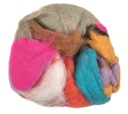 Laine 100% mouton à feutrer 100g multicolore