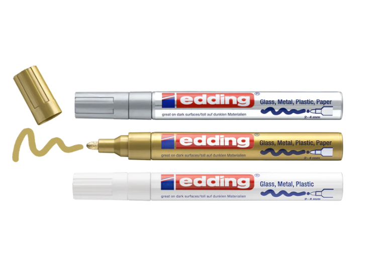 Marquers edding 750 assortiment 3 couleur métalliques