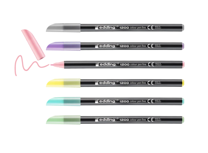 Feutres edding 1200, assortiment 6 couleurs 