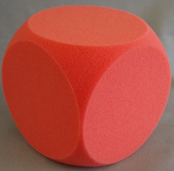 Blanko-Riesenwürfel aus Schaumstoff, 15 cm, rot