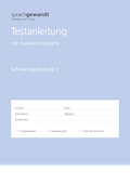 Sprachgewandt KG und 1. Klasse Testanleitung Schwierigkeitsstufe 1