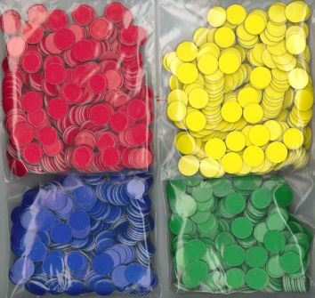 Jetons 4 couleurs 1'400 pces