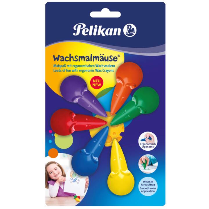 Souris de cire, Pelikan assortiment 6 couleurs