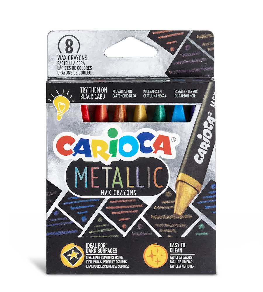 Crayons de cire Carioca Metallic, 8 coul
