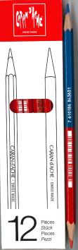 Crayons bicolores rouge/bleu Caran d'Ache (12 pces)