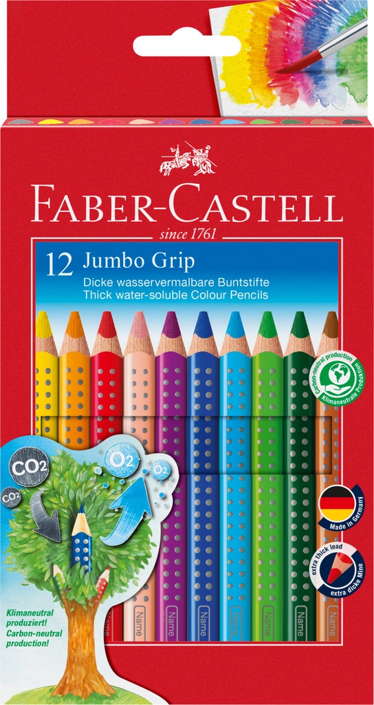 Crayons de couleur Faber-Castell Jumbo Grip, assortiment