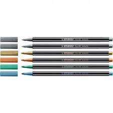 Fasermaler Stabilo Pen 68 Metallic, Sortiment 6 Farben