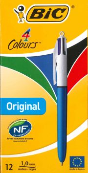 Stylos Bic 4 couleurs (12 pces)