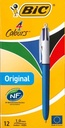 Stylos Bic 4 couleurs (12 pces)
