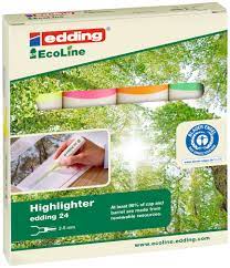 Surligneurs Edding 24 EcoLine, assortiment 4 couleurs