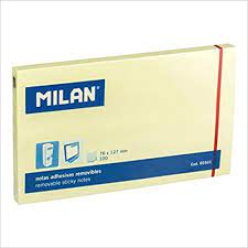 Feuilles adhésives jaune Milan 76 x 127 mm (100 fles)
