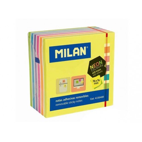 Feuilles adhésives 76 x 76 mm, assortiment 400 feuilles