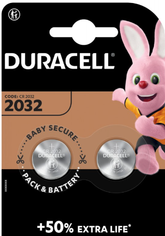 Piles bouton Duracell 2032 3V (2 pièces)