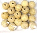 Boules en bois ø 15 mm avec trou traversant (paquet de 18 pièces)