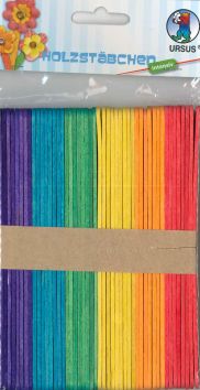 Spatules en bois divers couleurs, 50 pièces