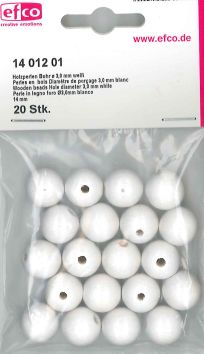 Perles en bois ø 14 mm 18 pces