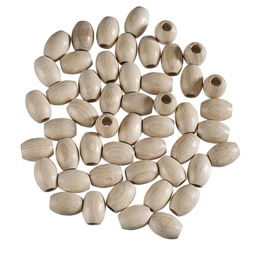 Perles olives en bois brut percées ø 10 mm  50 pces