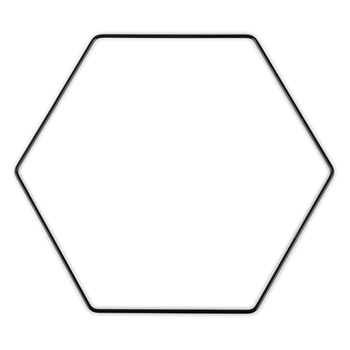 Metallhexagon schwarz ø 25 cm/3 mm