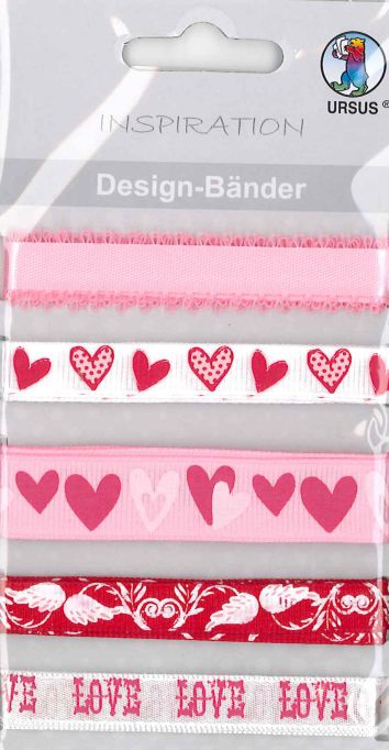 Rubans stylés 10/16mm large, 5 rubans assortis