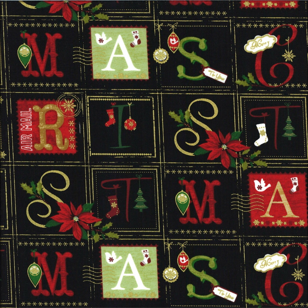 Tissu de Noël imprimé largeur 115 cm