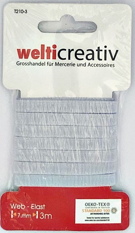 Elastique 7mm/3m blanc