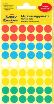 Gommettes ø 12 mm assortiment (270 pces)