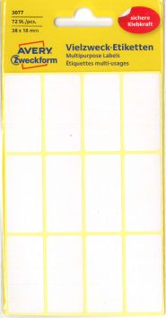 Etiquettes blanches 38 x 18 mm (72 pces)