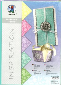 Flockkarton A4 220g/m2 sortiert in 5 Farben durchgefärbt, einseitig weiss beflockt