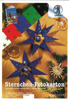 Carton photo étoile, 10 feuilles 300 g/m2, 23 x 33 cm