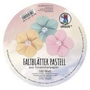 Feuilles à plier «Pasell» en papier à dessin ø 15 cm, 130 g/m2, 100 fles assortis en 10 couleurs
