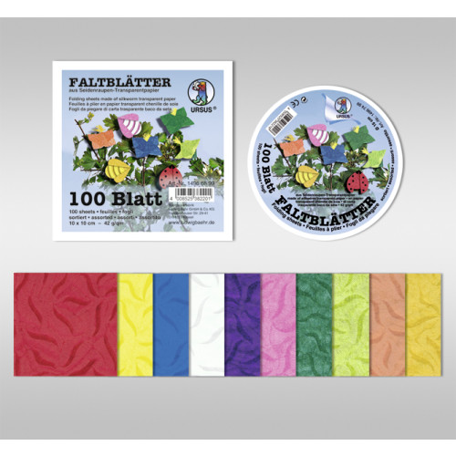 Feuilles à plier en papier transparent chenille de soie 14x14cm
42 g/m2 (100 fles)