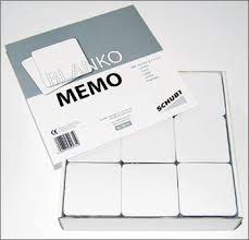 cartes vierges «Memo»