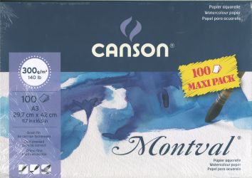 Papier aquarelle Montval 300g/m2, 100 fles