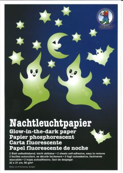 Papier phosphorescent autocollant, 22 x 31 cm, 2 fles