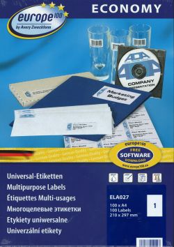 Etiquettes autocollantes A4 , 100 flles