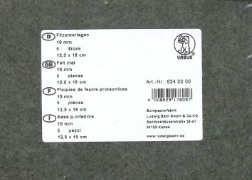 Plaques de feutre protectrices 12.5x18 cm (5 pces)