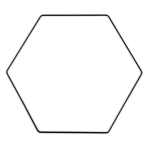 Metallhexagon schwarz ø 30 cm/3 mm