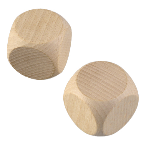 Dés en bois naturel 