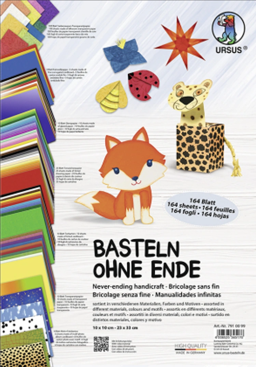 Bricolage sans fin, assortiment de 164 feuilles multicolore
