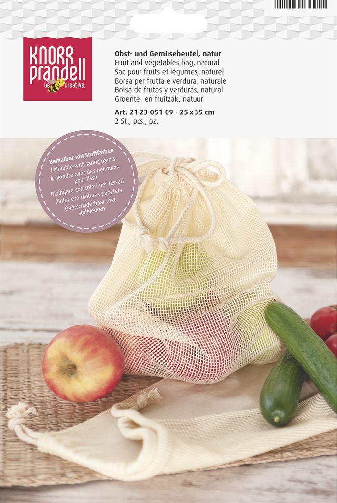 Sacs pour fruits et légumes naturel 25 x 35 cm (2 pièces)