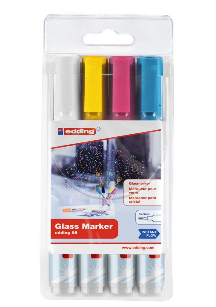 Glasboardmarker edding 95 4er-Set, sortiert hell