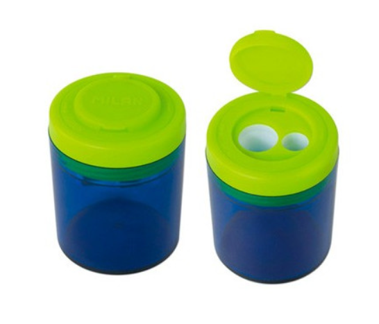 Taille-crayon 2 trous avec récipient Milan 