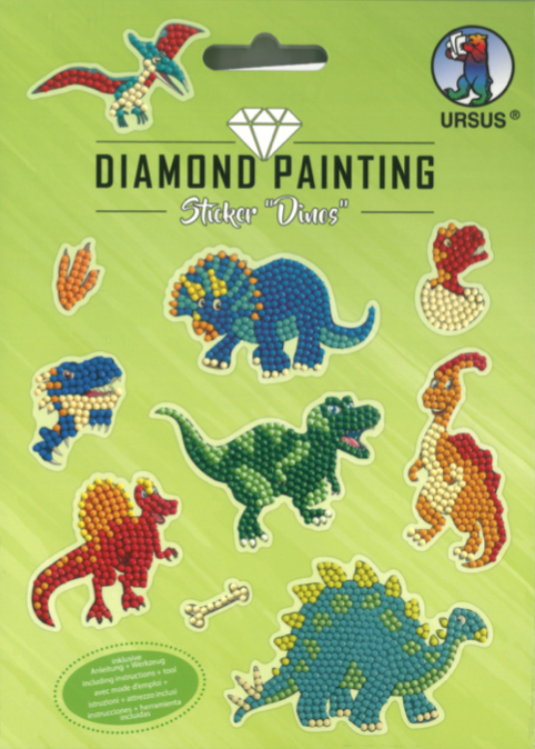 Diamond Sticker "Dinos" pierres de diamant assorties en couleurs différentes