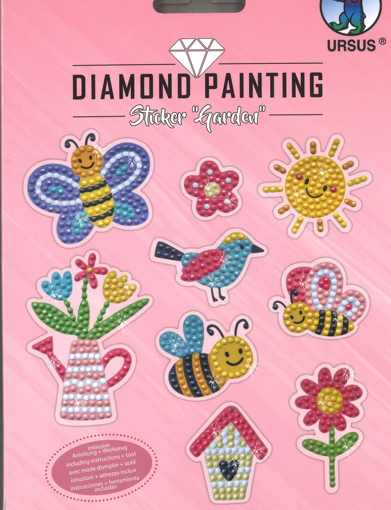 Diamond Painting Sticker «Garden» Diamantensteine sortiert in verschiedenen Farben