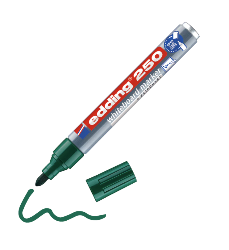 Marqueur edding 250 vert 10 pces
